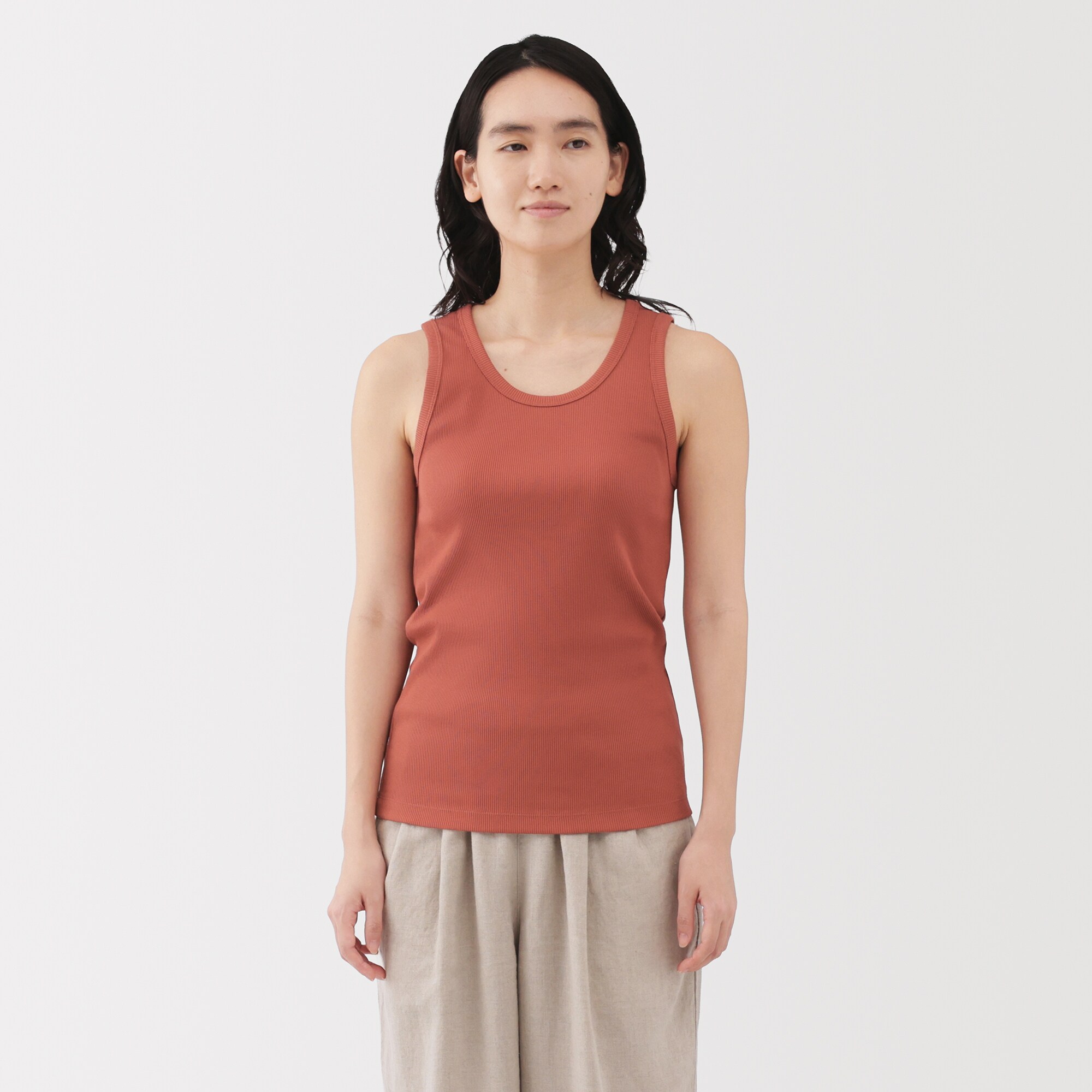 婦人　ストレッチリブ編みタンクトップ（ＡＳＥＡＮ）