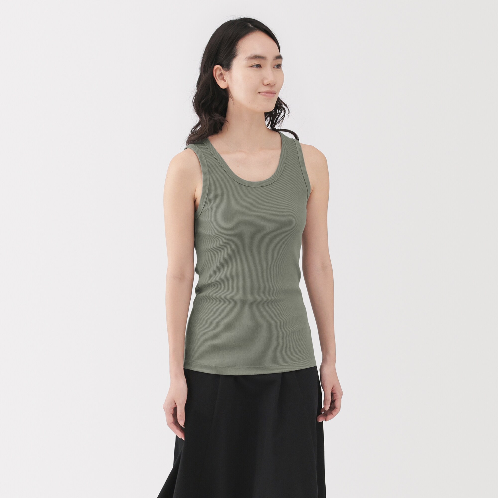 婦人　ストレッチリブ編みタンクトップ（ＡＳＥＡＮ）