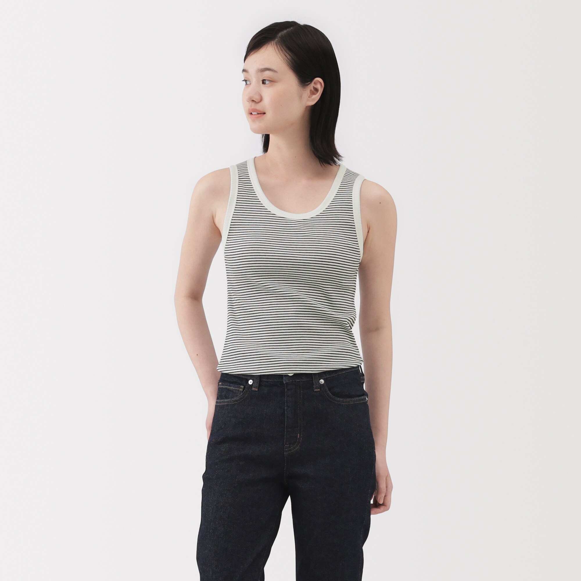 婦人　ストレッチリブ編みタンクトップ（ＡＳＥＡＮ）