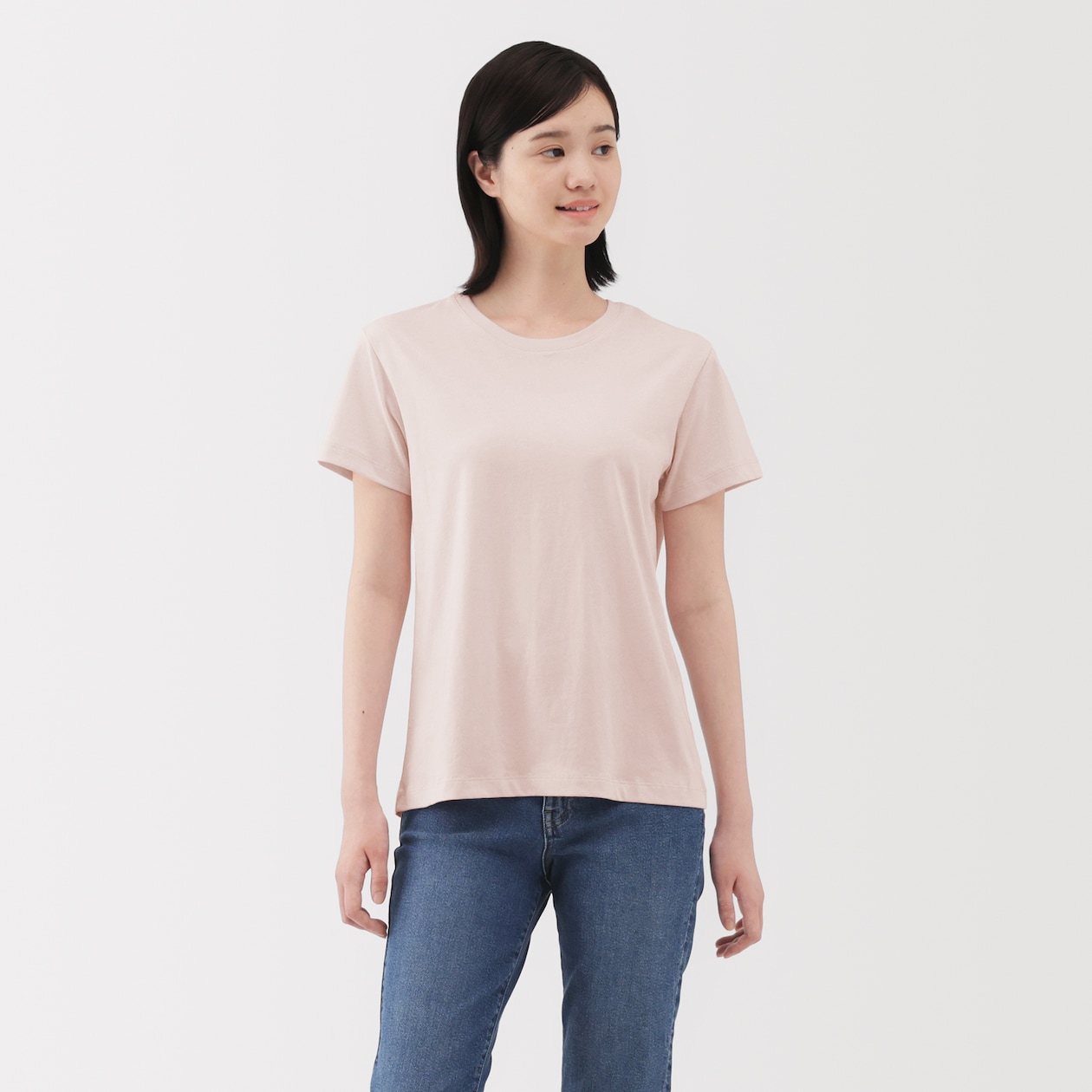 婦人　天竺編みクルーネック半袖Ｔシャツ