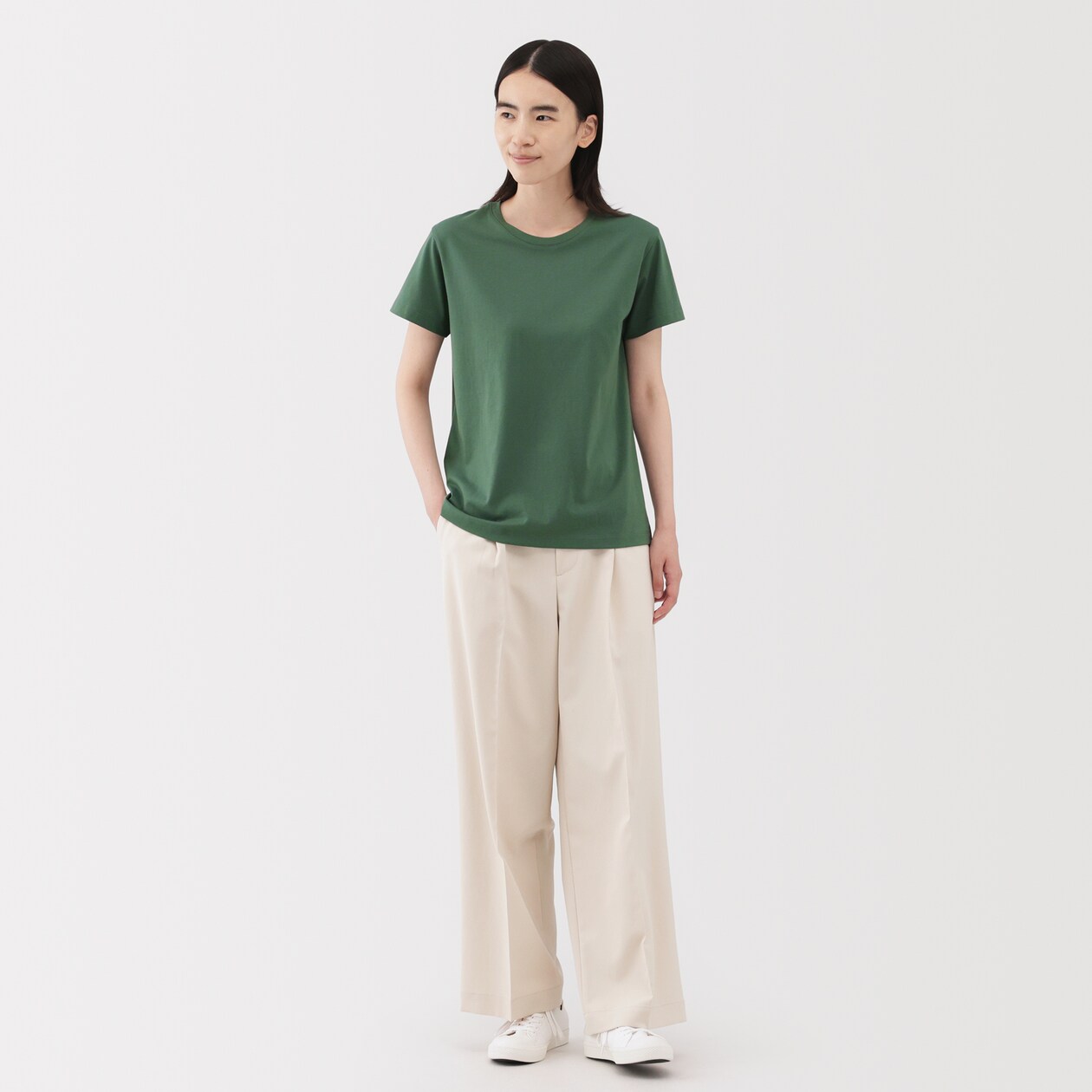 婦人　天竺編みクルーネック半袖Ｔシャツ