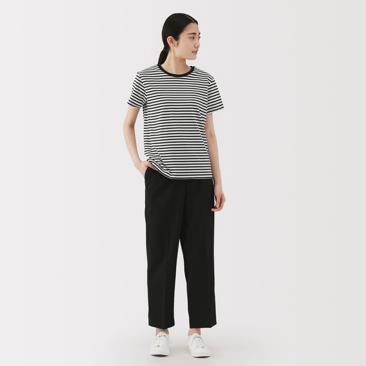 婦人　天竺編みクルーネック半袖Ｔシャツ