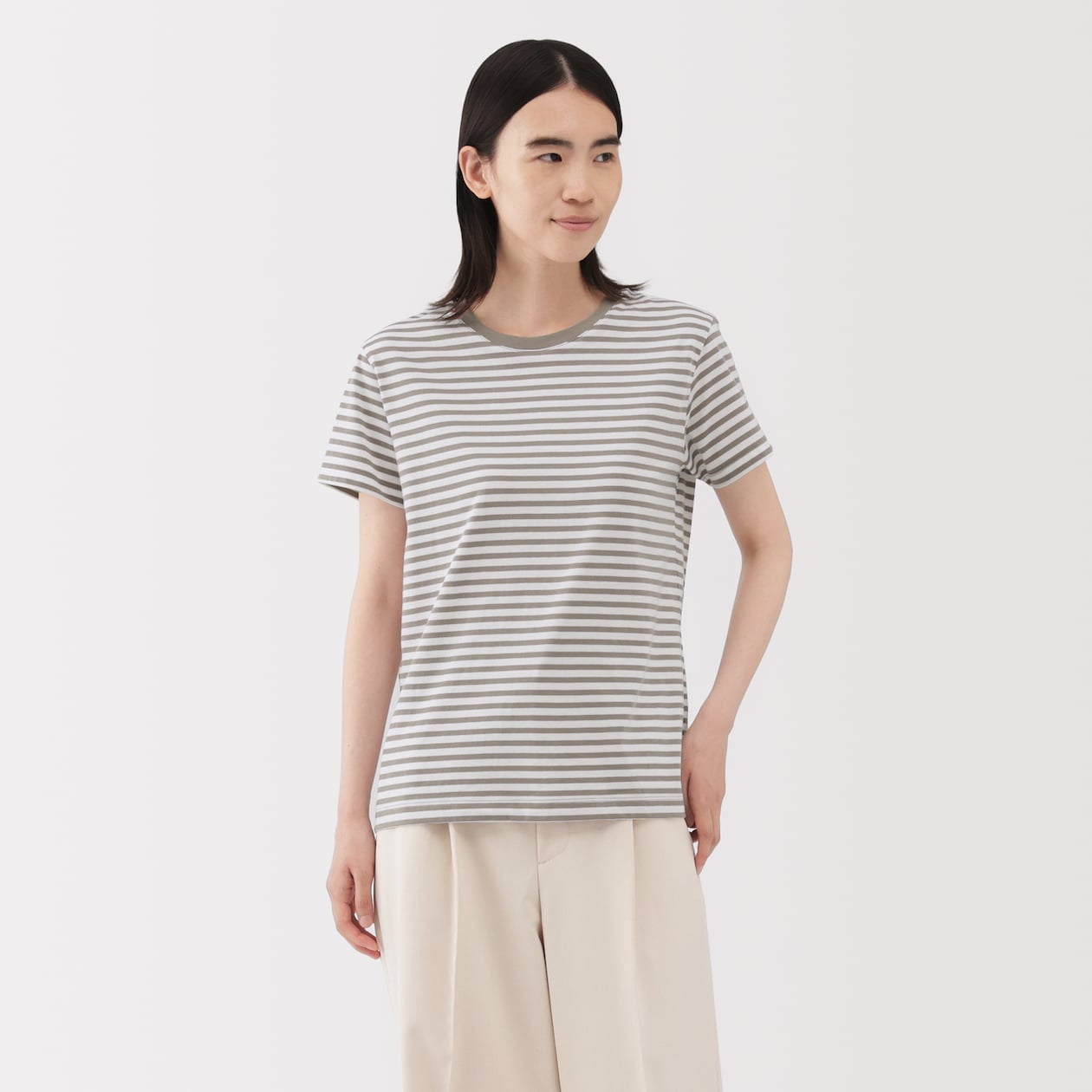 婦人　天竺編みクルーネック半袖Ｔシャツ