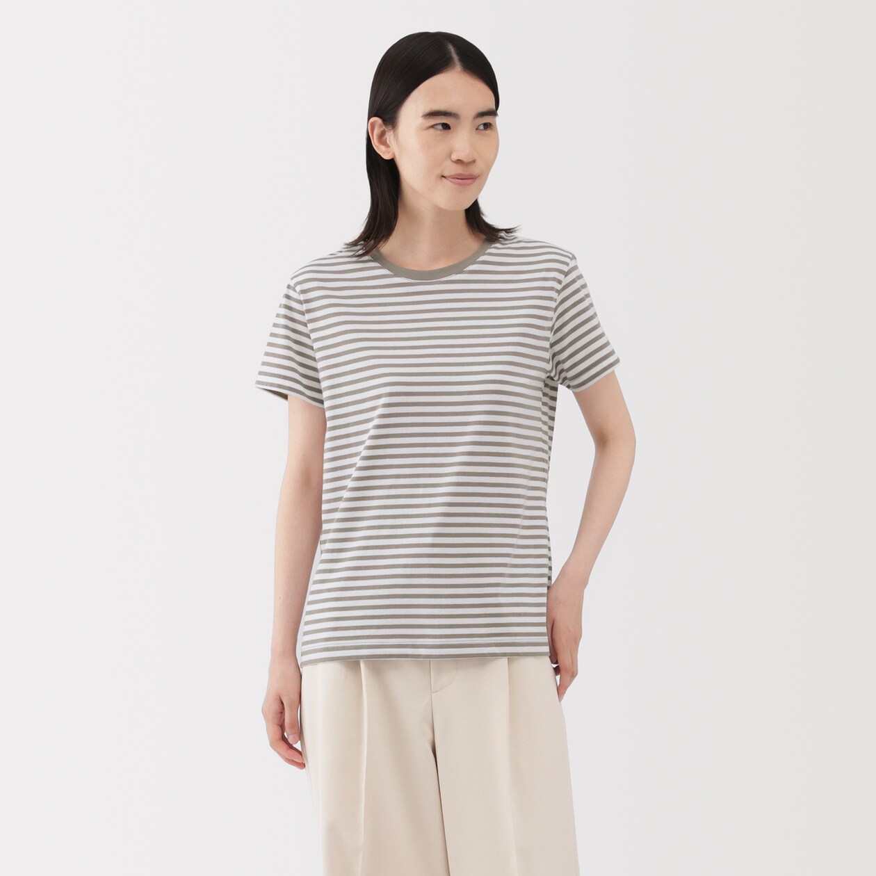 婦人　天竺編みクルーネック半袖Ｔシャツ