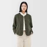 婦人　素材に還るフリースカーディガン