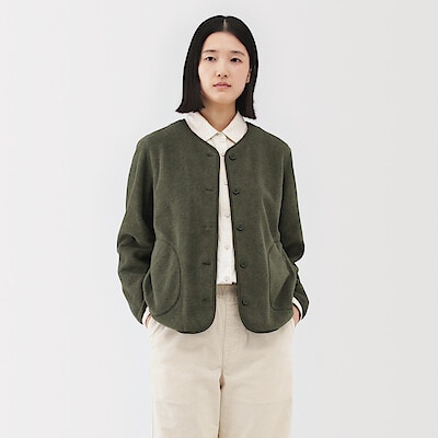 婦人　素材に還るフリースカーディガン