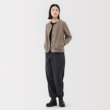 婦人　素材に還るフリースカーディガン