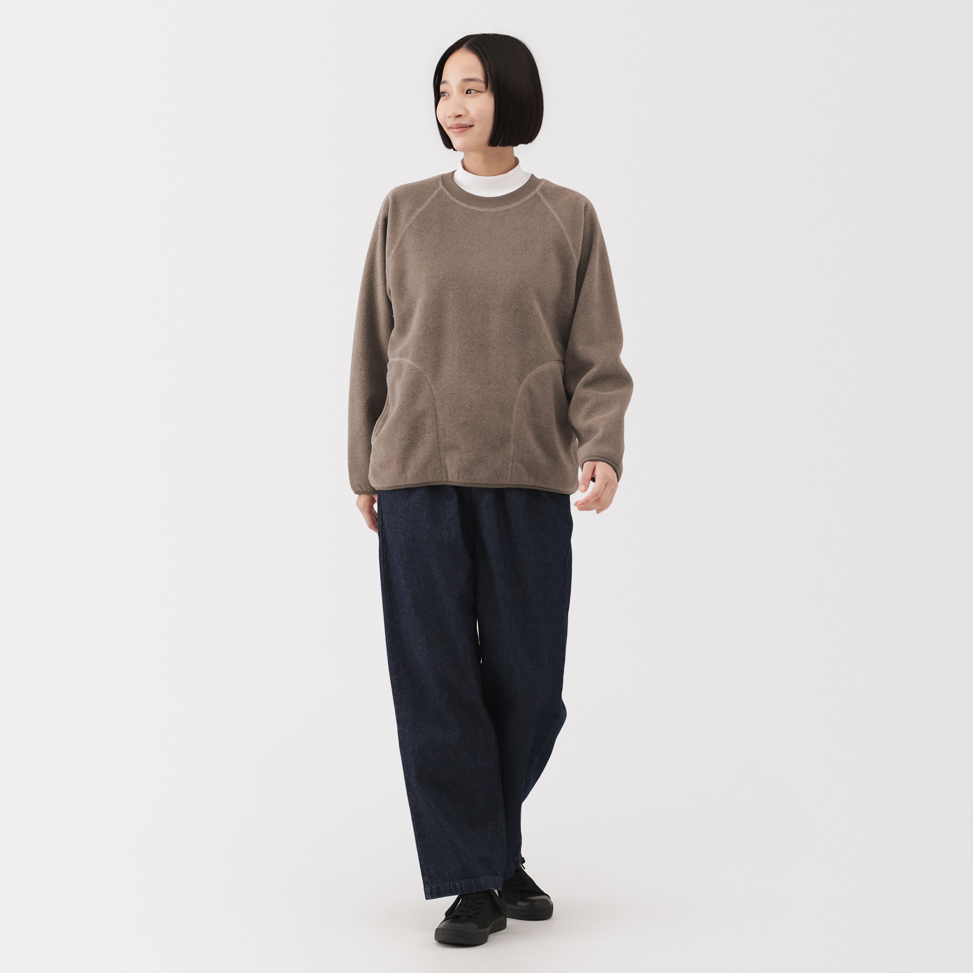 婦人　素材に還るフリースプルオーバー