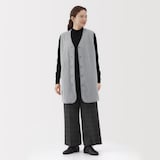 婦人　素材に還るフリースロングベスト