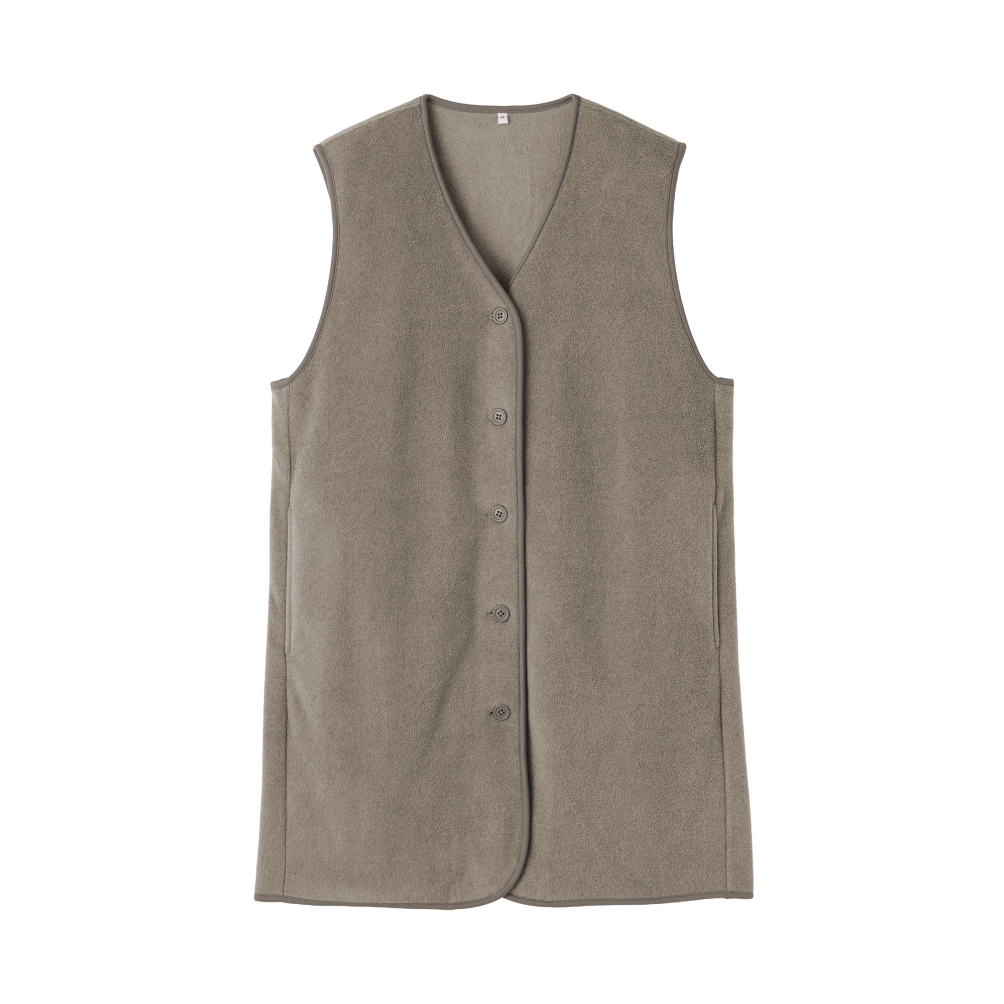 婦人　素材に還るフリースロングベスト