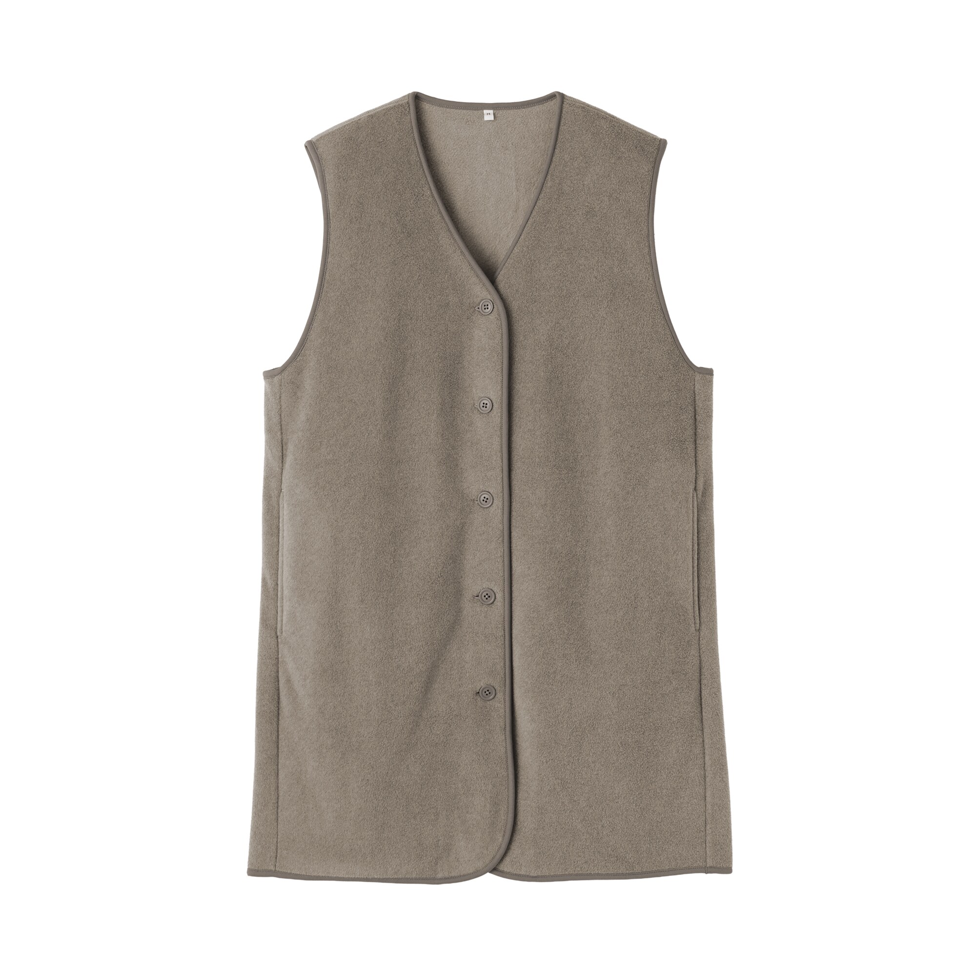 婦人　素材に還るフリースロングベスト