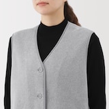 婦人　素材に還るフリースロングベスト