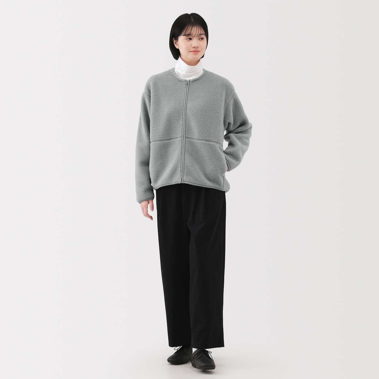 婦人　ボアフリースジャケット