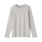 婦人　起毛フライス編みクルーネック長袖Ｔシャツ