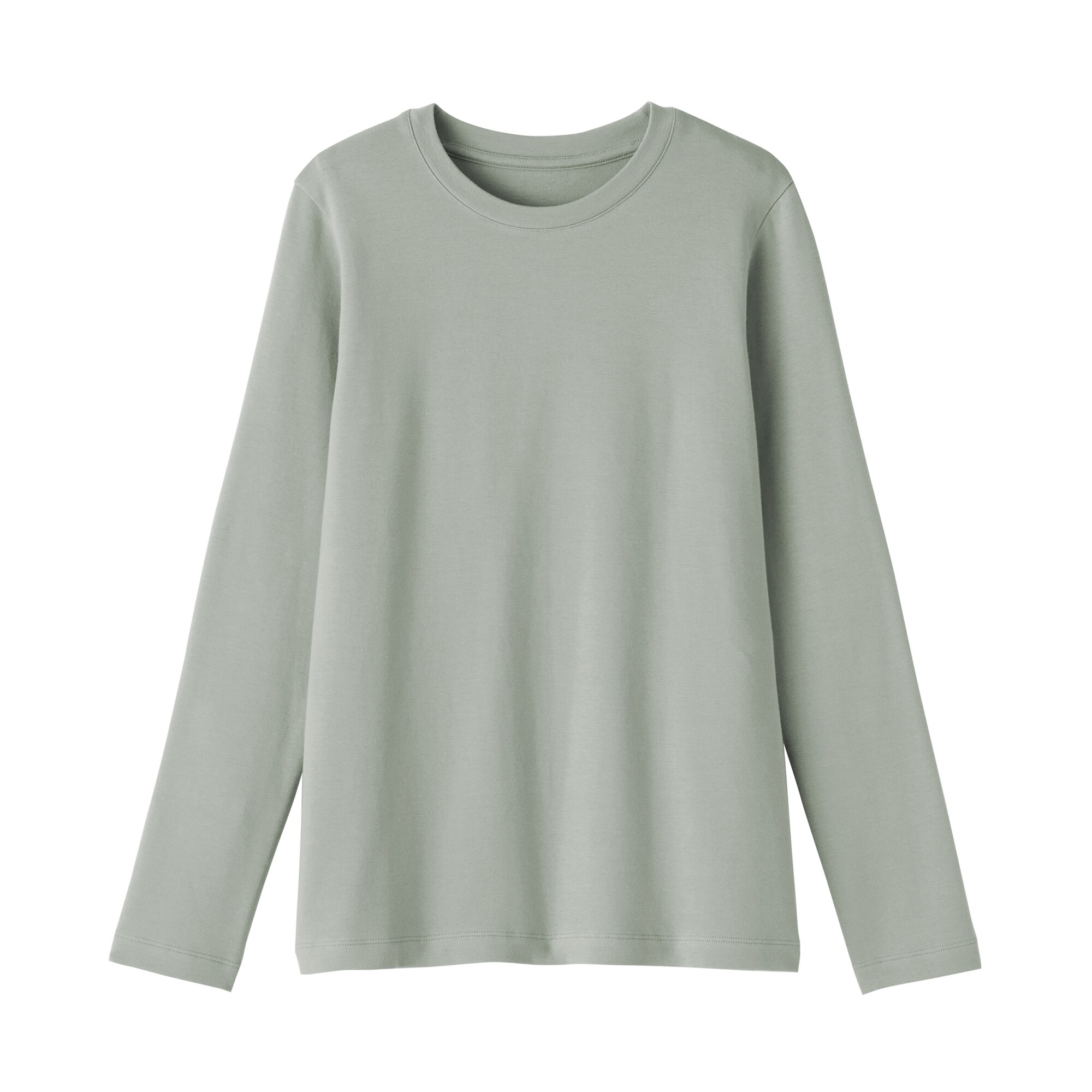 婦人　起毛フライス編みクルーネック長袖Ｔシャツ