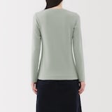 婦人　起毛フライス編みクルーネック長袖Ｔシャツ