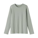 婦人　起毛フライス編みクルーネック長袖Ｔシャツ