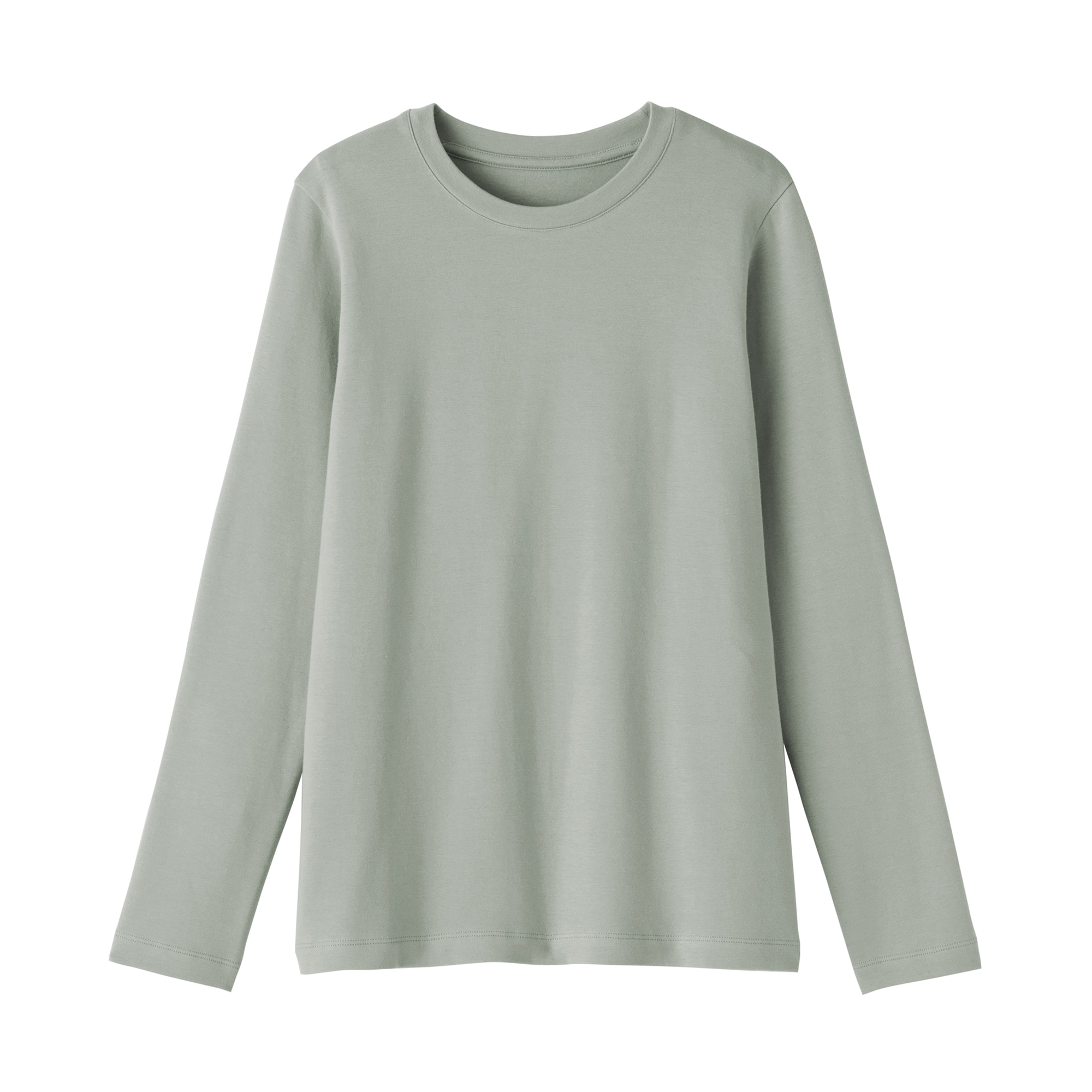 婦人　起毛フライス編みクルーネック長袖Ｔシャツ