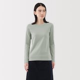 婦人　起毛フライス編みクルーネック長袖Ｔシャツ