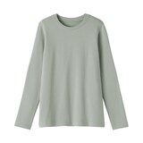 婦人　起毛フライス編みクルーネック長袖Ｔシャツ