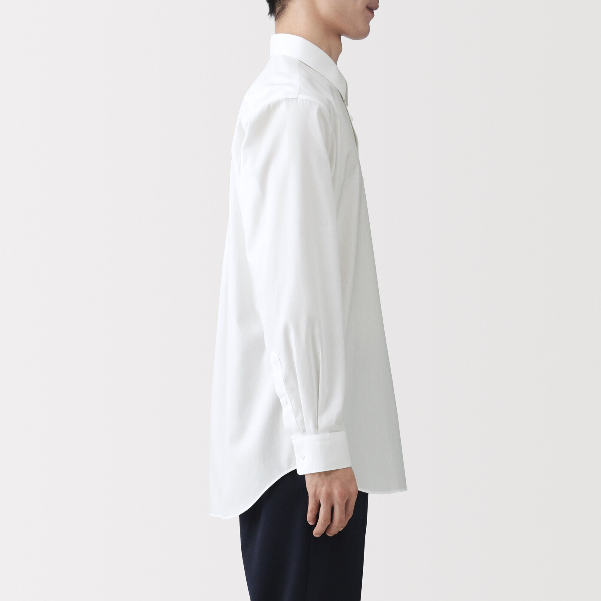 紳士　ノンアイロンセミワイドカラー長袖シャツ