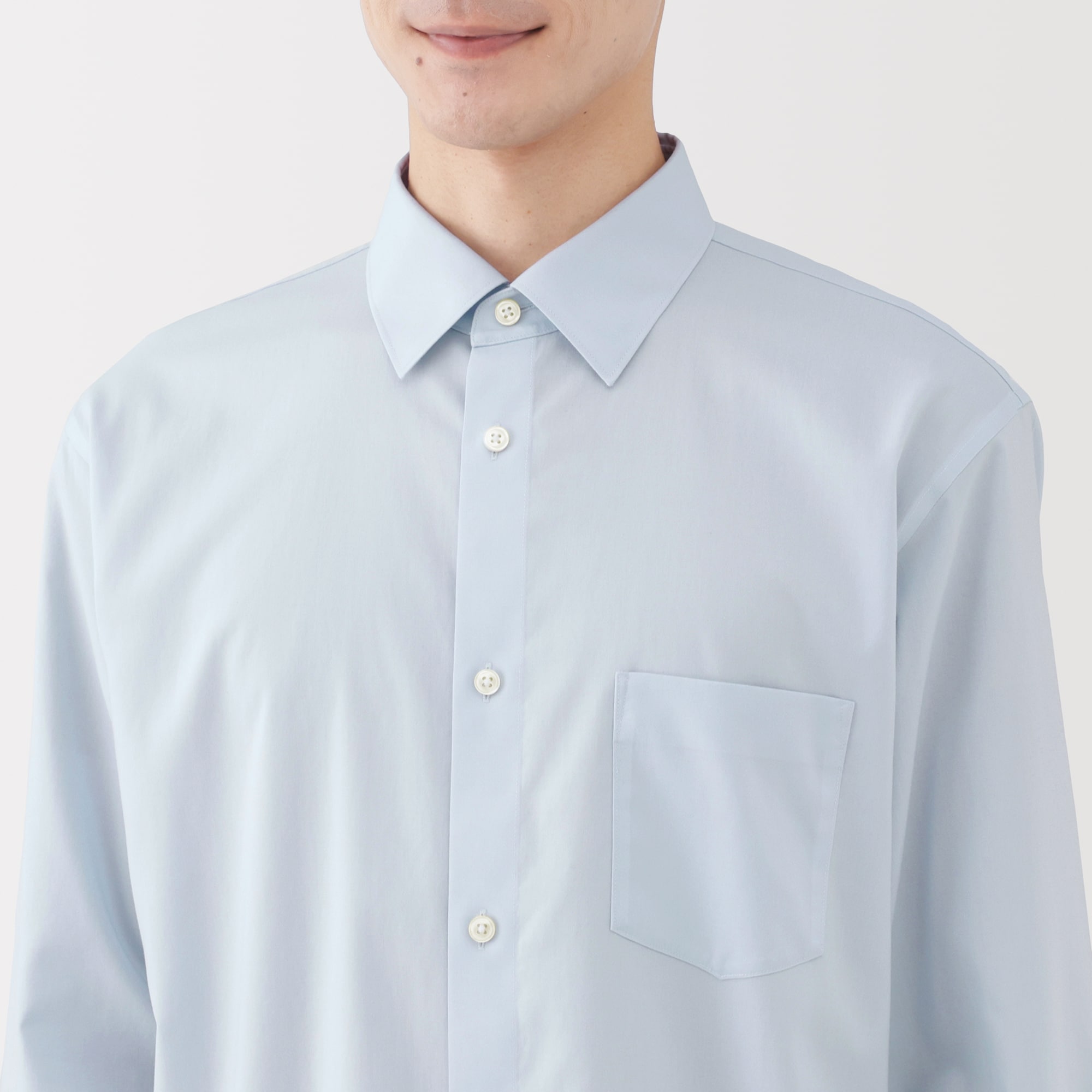 紳士 ノンアイロンセミワイドカラー長袖シャツ | 無印良品