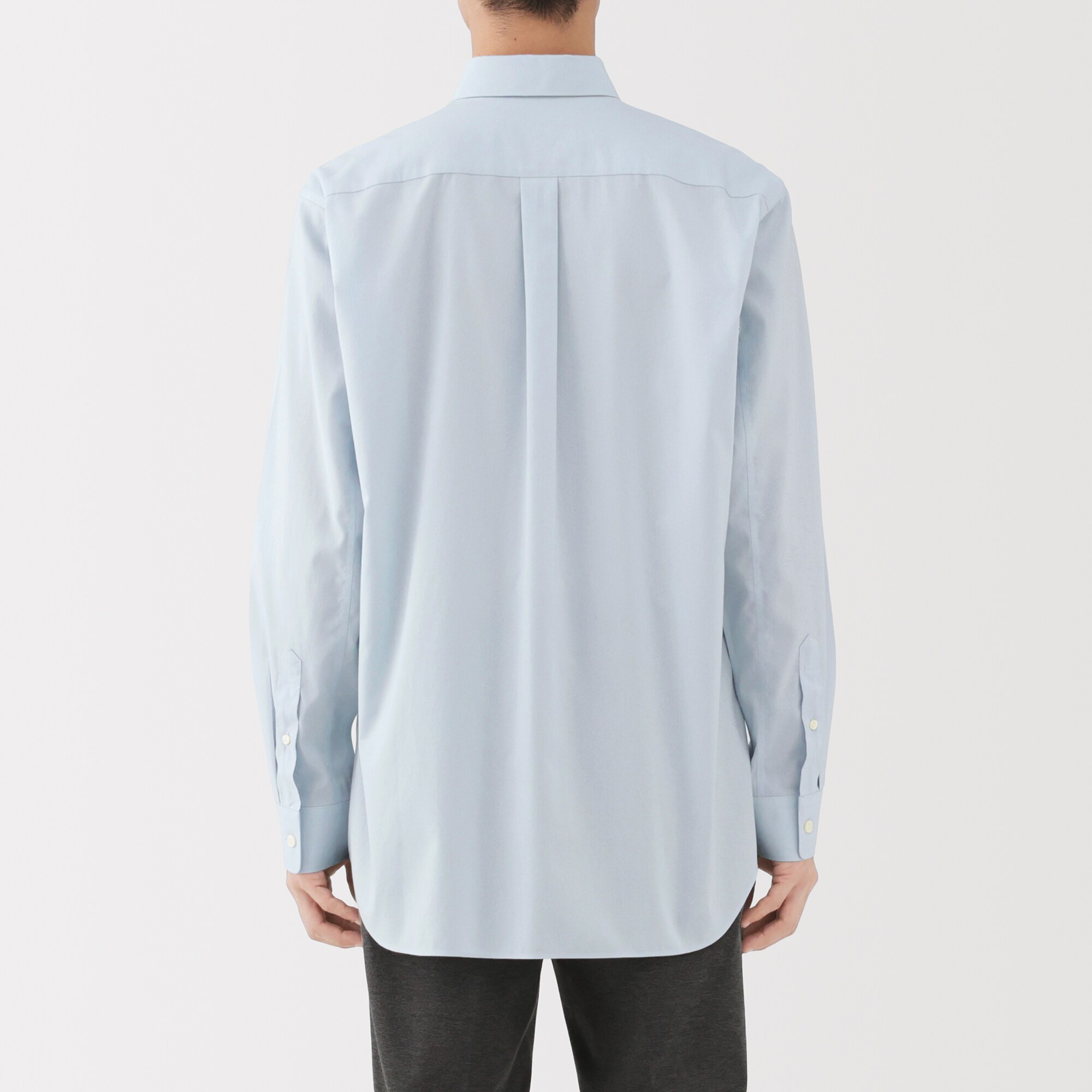 紳士　ノンアイロンセミワイドカラー長袖シャツ