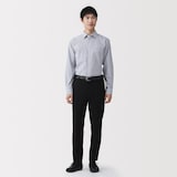 紳士　ノンアイロンセミワイドカラー長袖シャツ