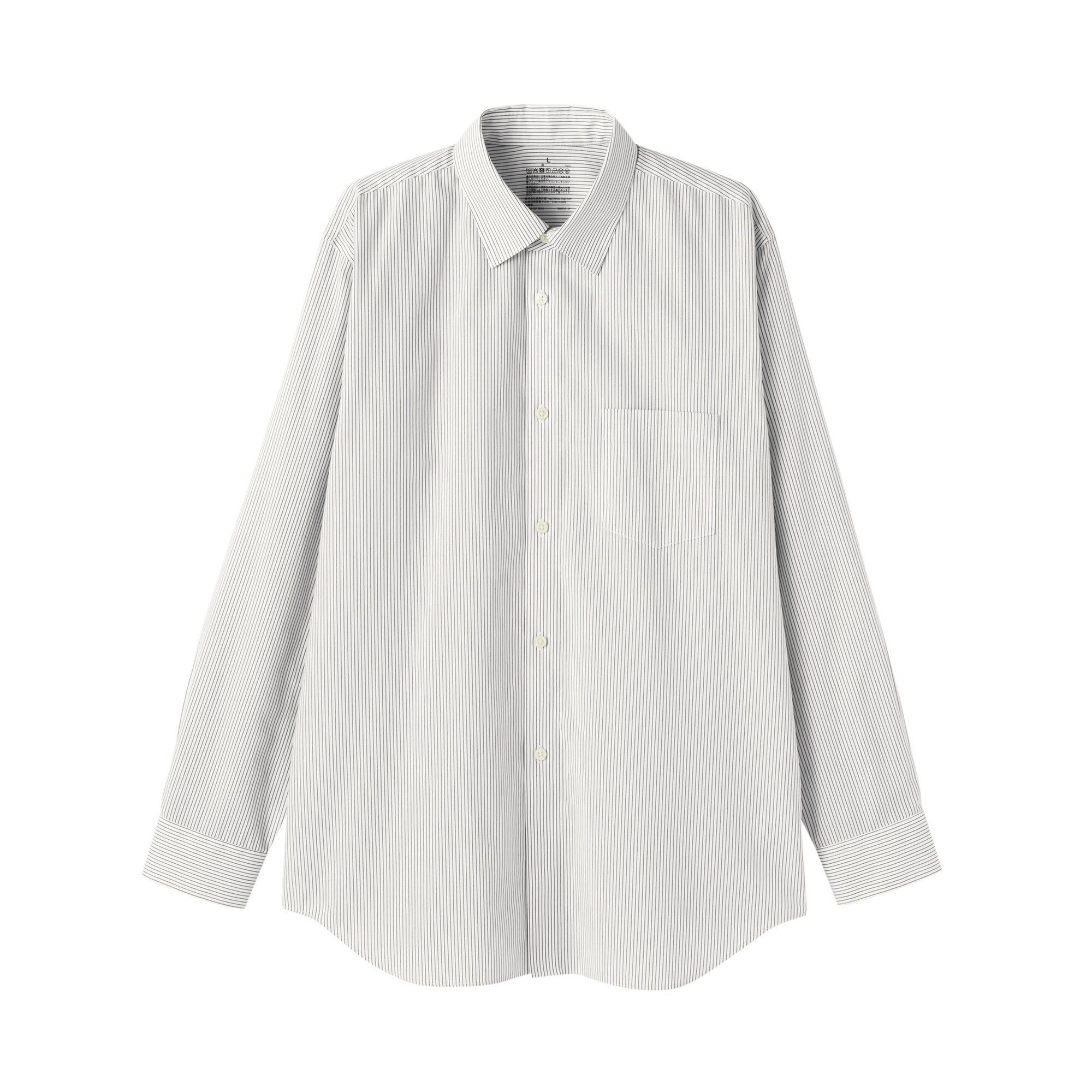 紳士　ノンアイロンセミワイドカラー長袖シャツ