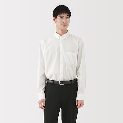 紳士　ノンアイロンボタンダウン長袖シャツ