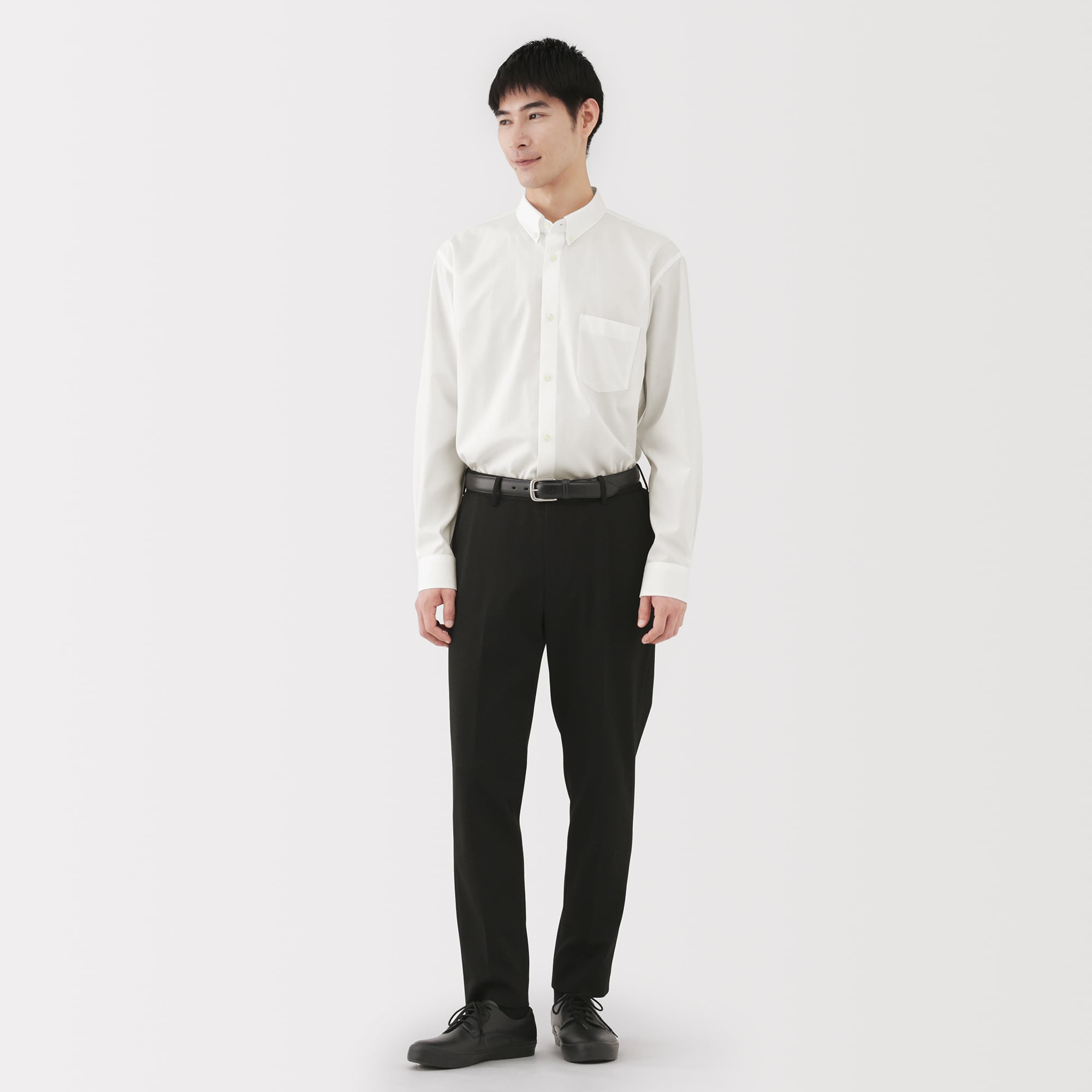 紳士　ノンアイロンボタンダウン長袖シャツ