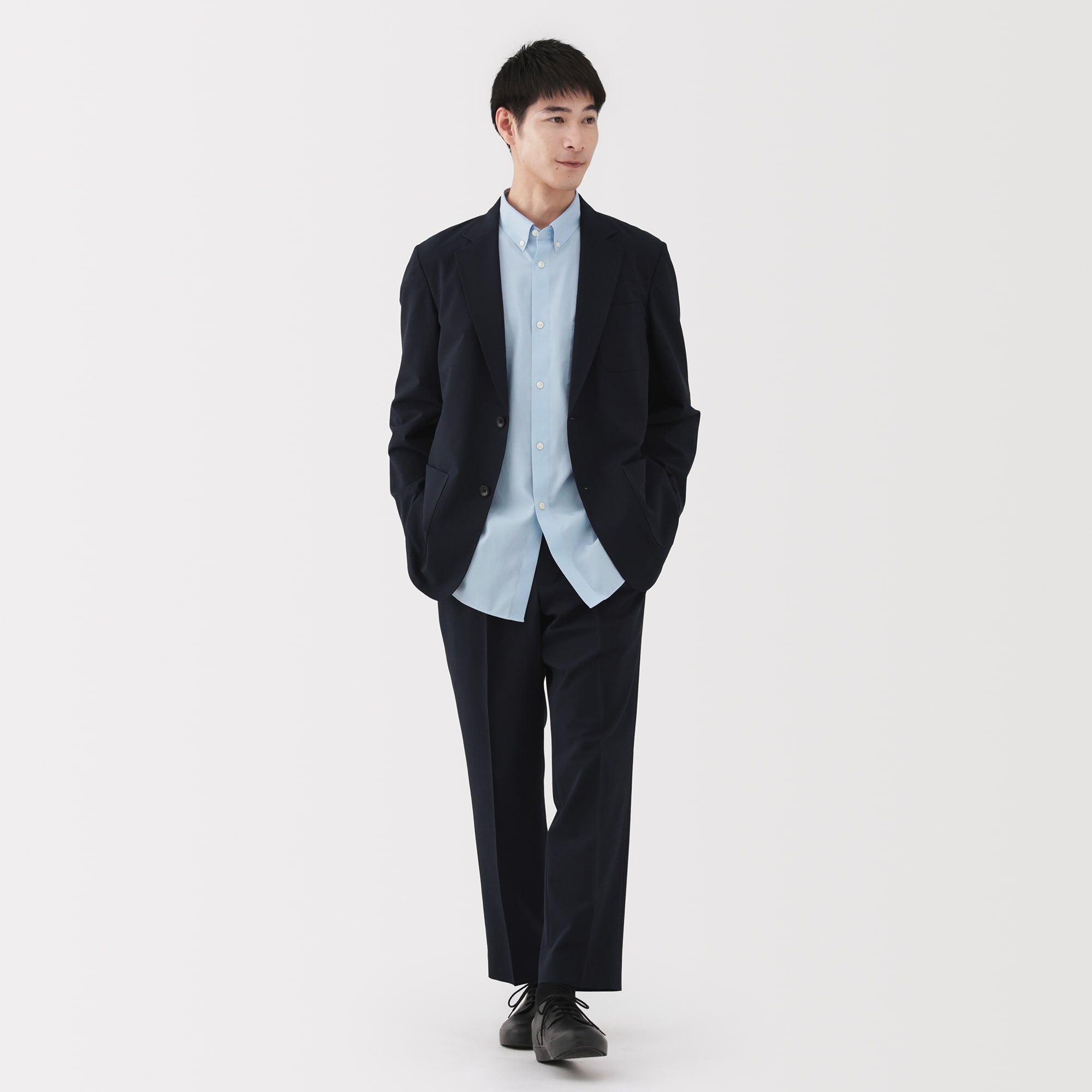 紳士　ノンアイロンボタンダウン長袖シャツ