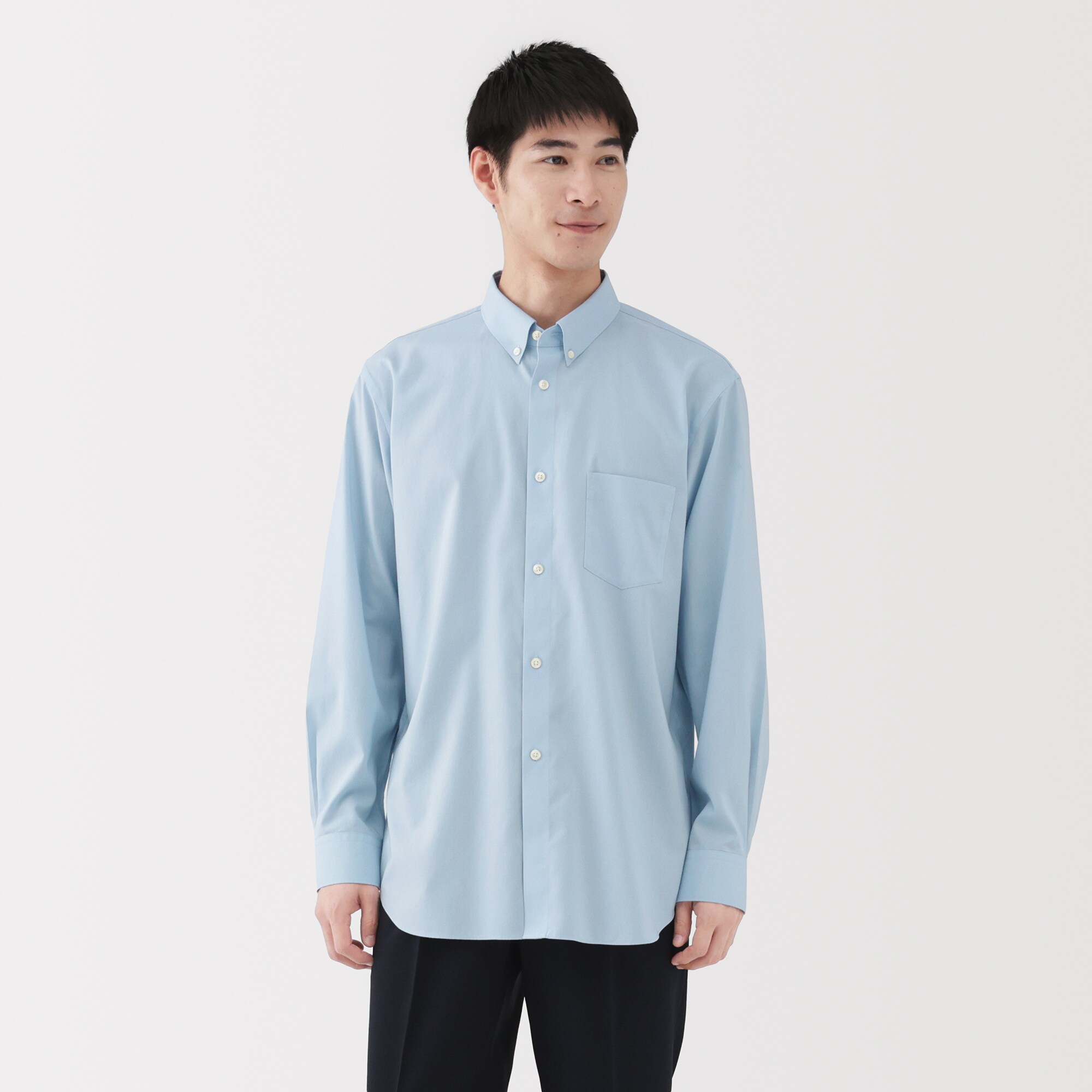 紳士　ノンアイロンボタンダウン長袖シャツ