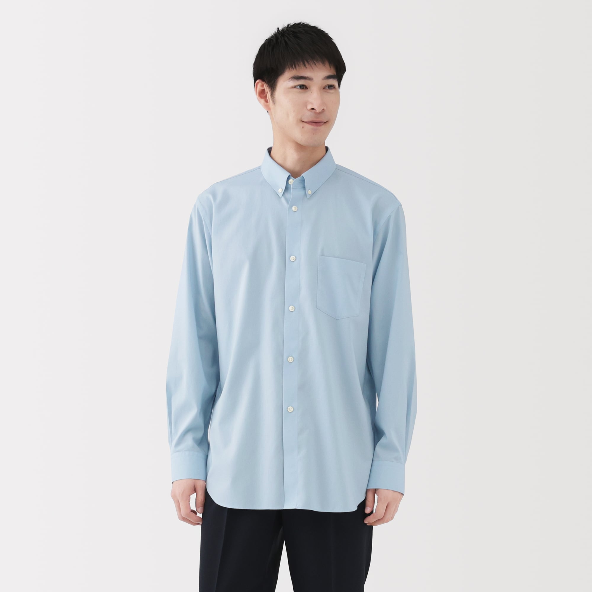 紳士　ノンアイロンボタンダウン長袖シャツ