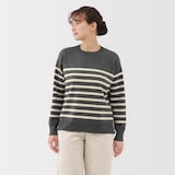 婦人　洗えるミラノリブ編みクルーネックセーター