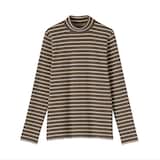 婦人　起毛フライス編みハイネック長袖Ｔシャツ