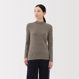 婦人　起毛フライス編みハイネック長袖Ｔシャツ