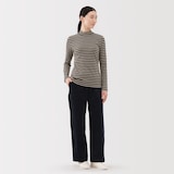 婦人　起毛フライス編みハイネック長袖Ｔシャツ