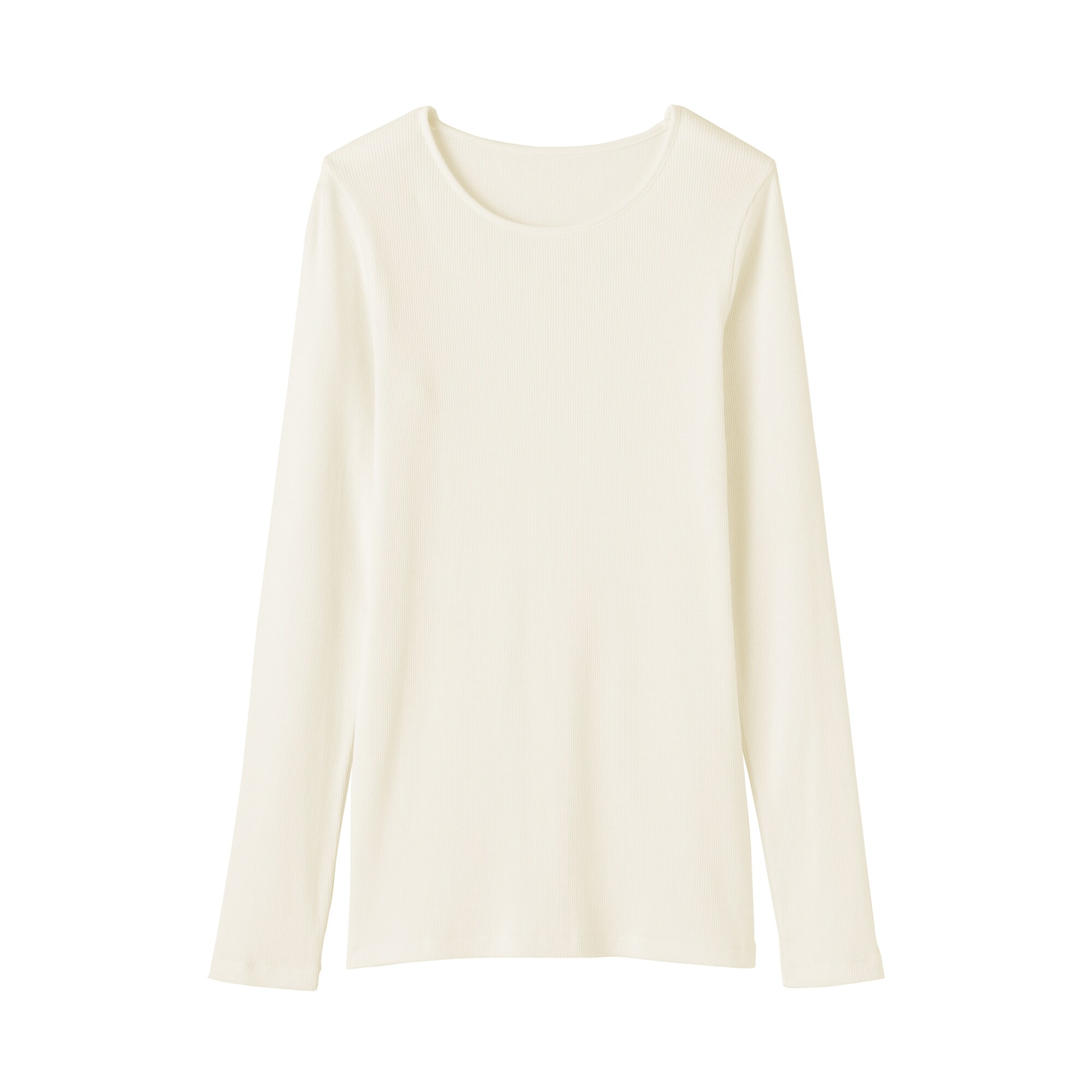 婦人　コットンカシミヤリブクルーネックＴシャツ