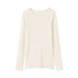 婦人　コットンカシミヤリブクルーネックＴシャツ