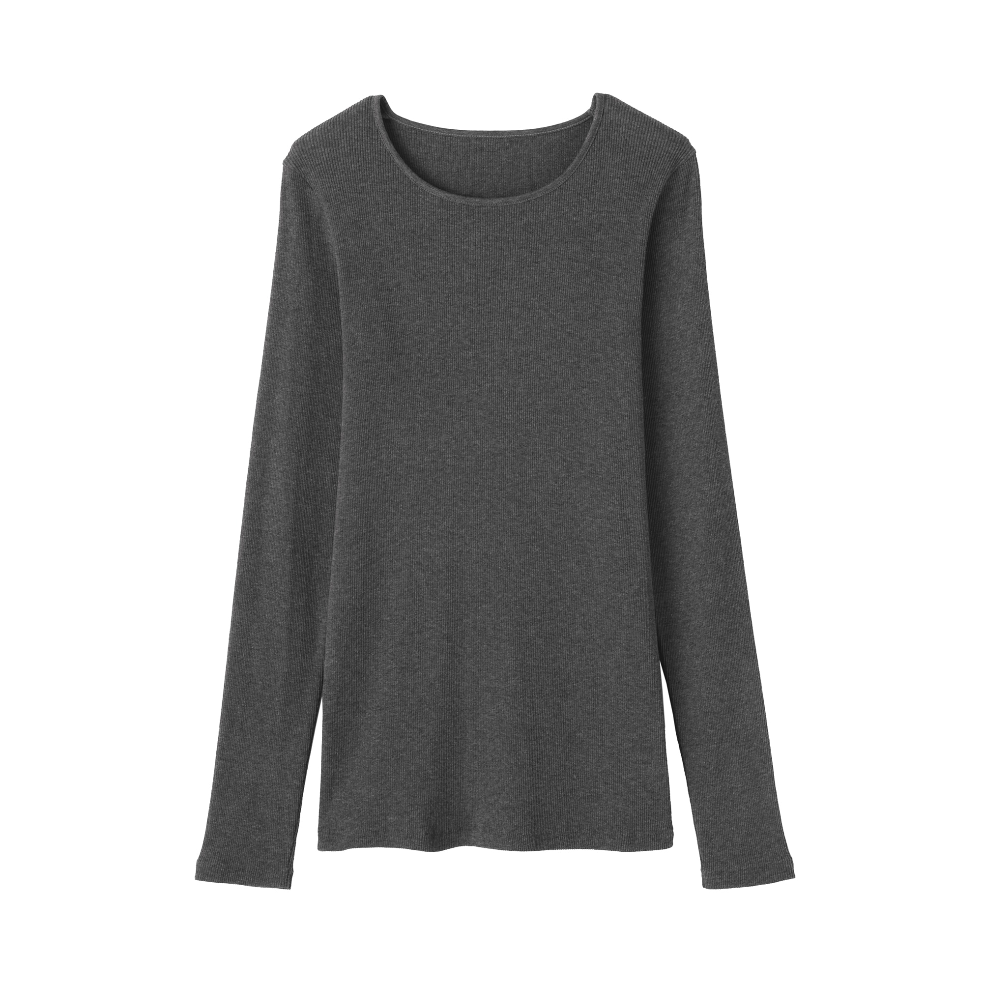 婦人　コットンカシミヤリブクルーネックＴシャツ