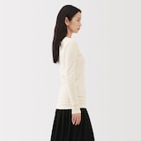 婦人　コットンカシミヤクルーネックＴシャツ