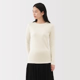 婦人　コットンカシミヤクルーネックＴシャツ