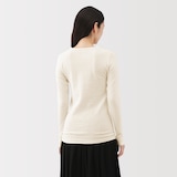 婦人　コットンカシミヤクルーネックＴシャツ