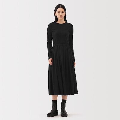 婦人　コットンカシミヤクルーネックＴシャツ