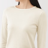 婦人　コットンカシミヤクルーネックＴシャツ