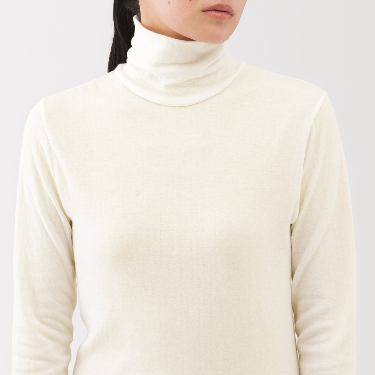 婦人　コットンカシミヤタートルネックＴシャツ