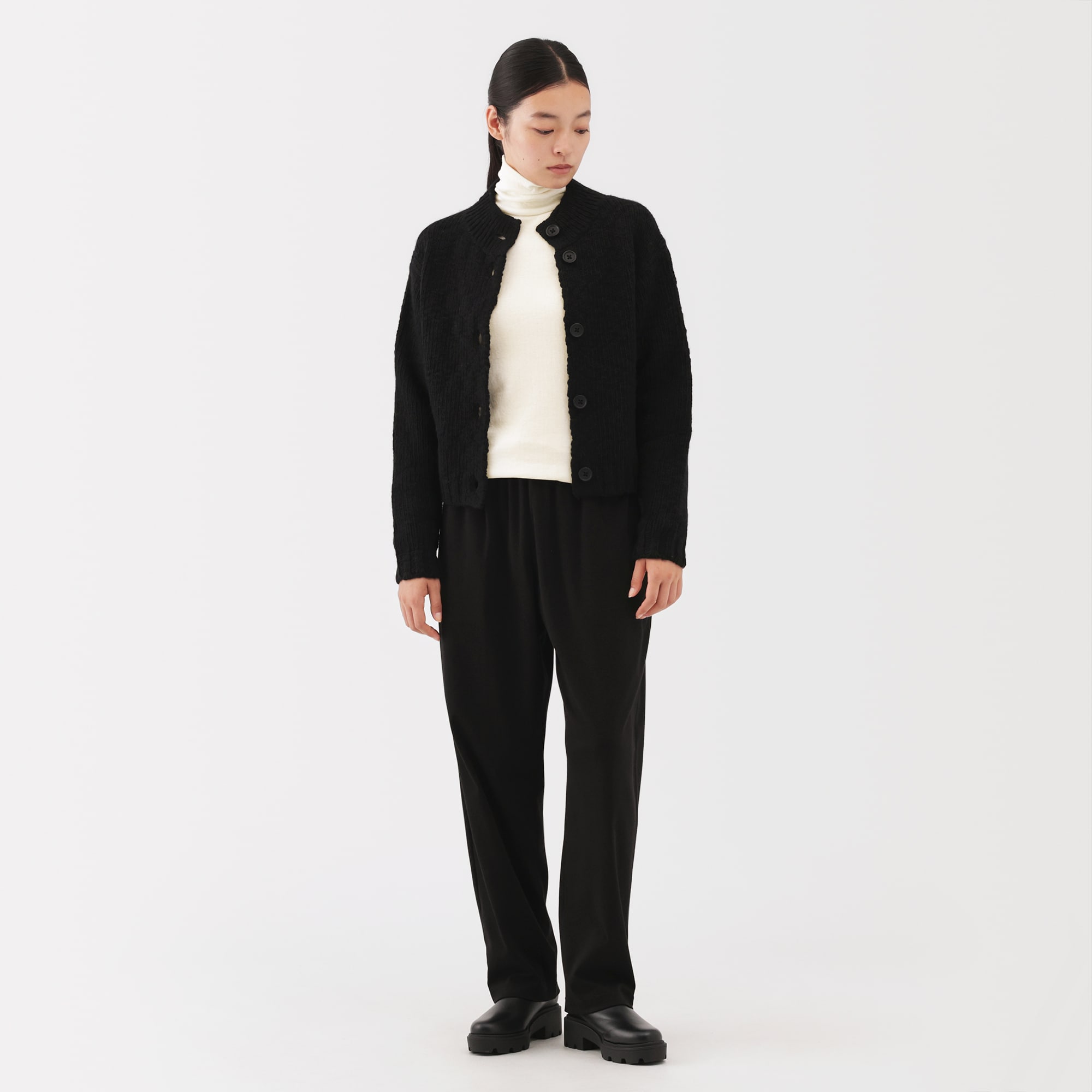 婦人　コットンカシミヤタートルネックＴシャツ