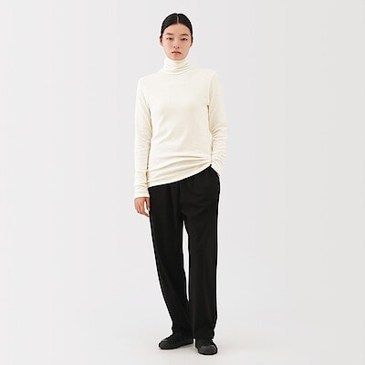 【９月中旬発売予定】婦人　コットンカシミヤタートルネックＴシャツ