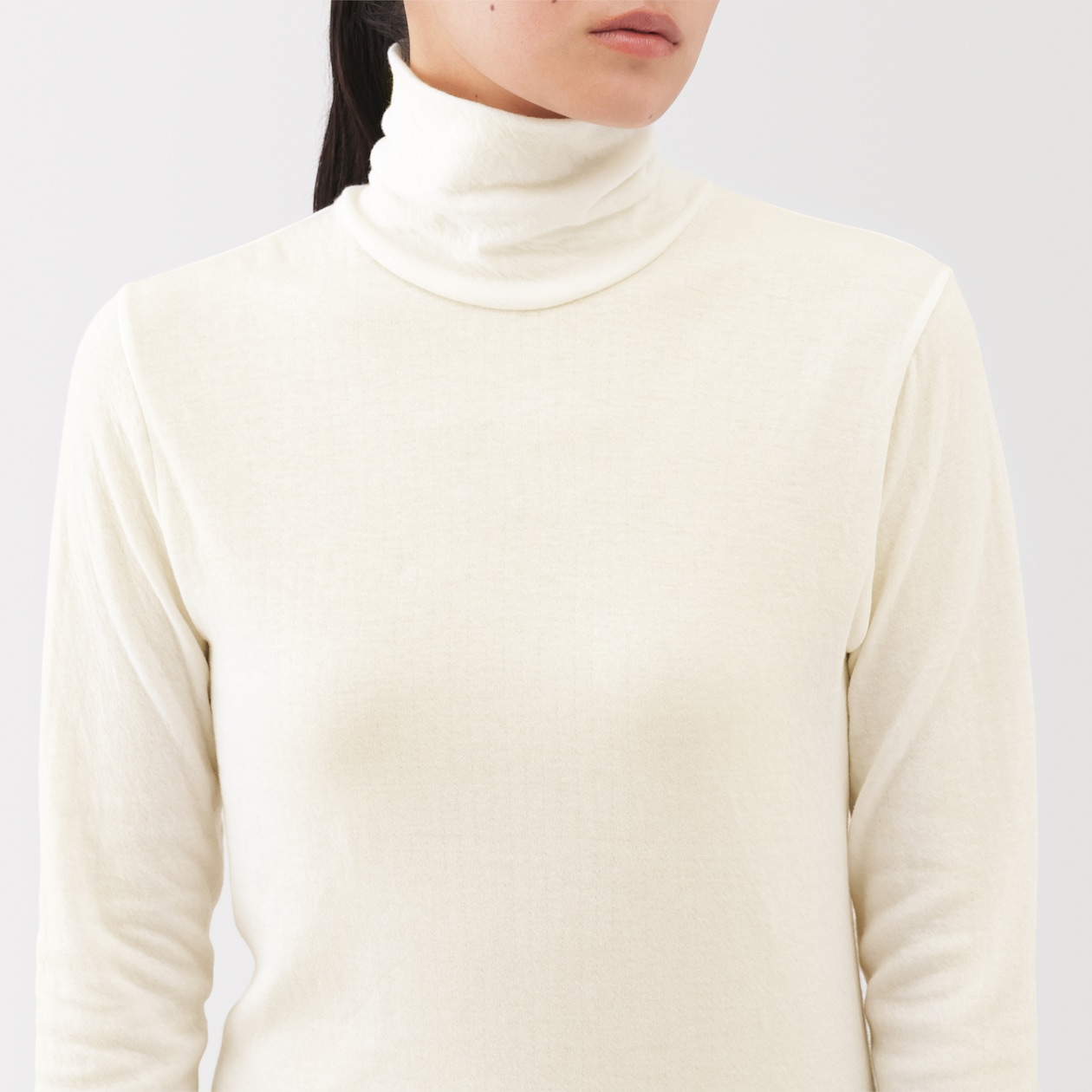 婦人　コットンカシミヤタートルネックＴシャツ